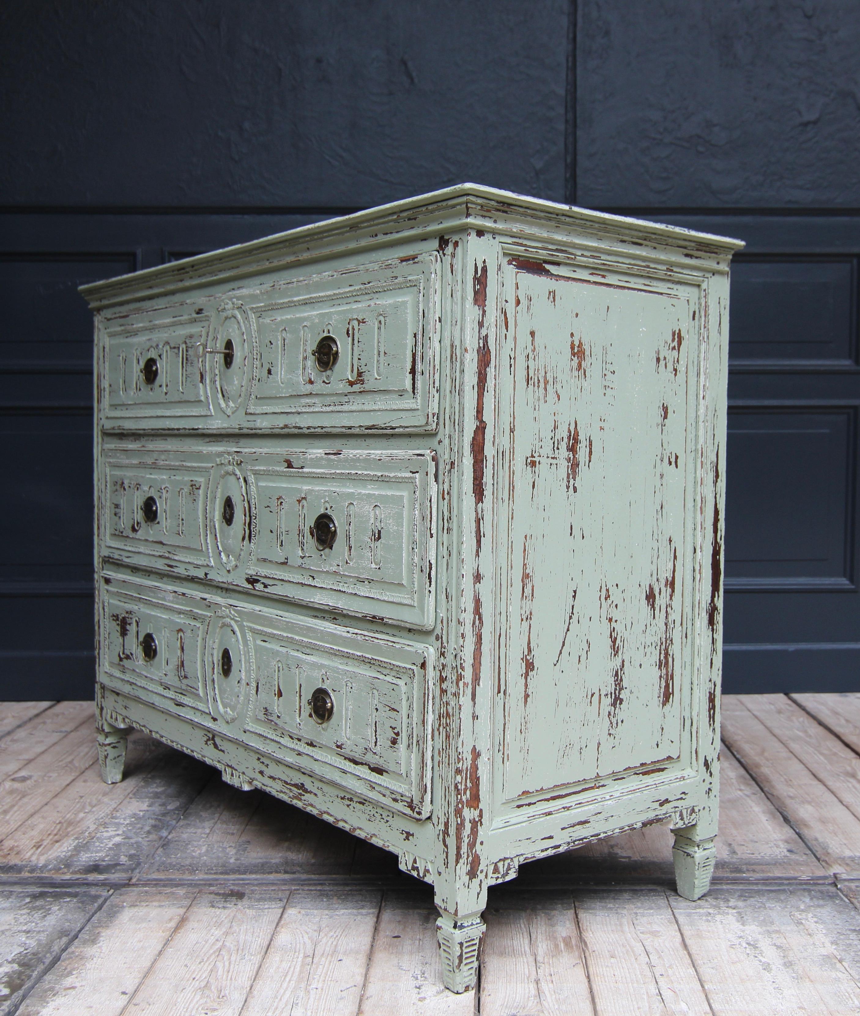 Late 18th Century Painted Louis XVI Chest of Drawers For Sale 1