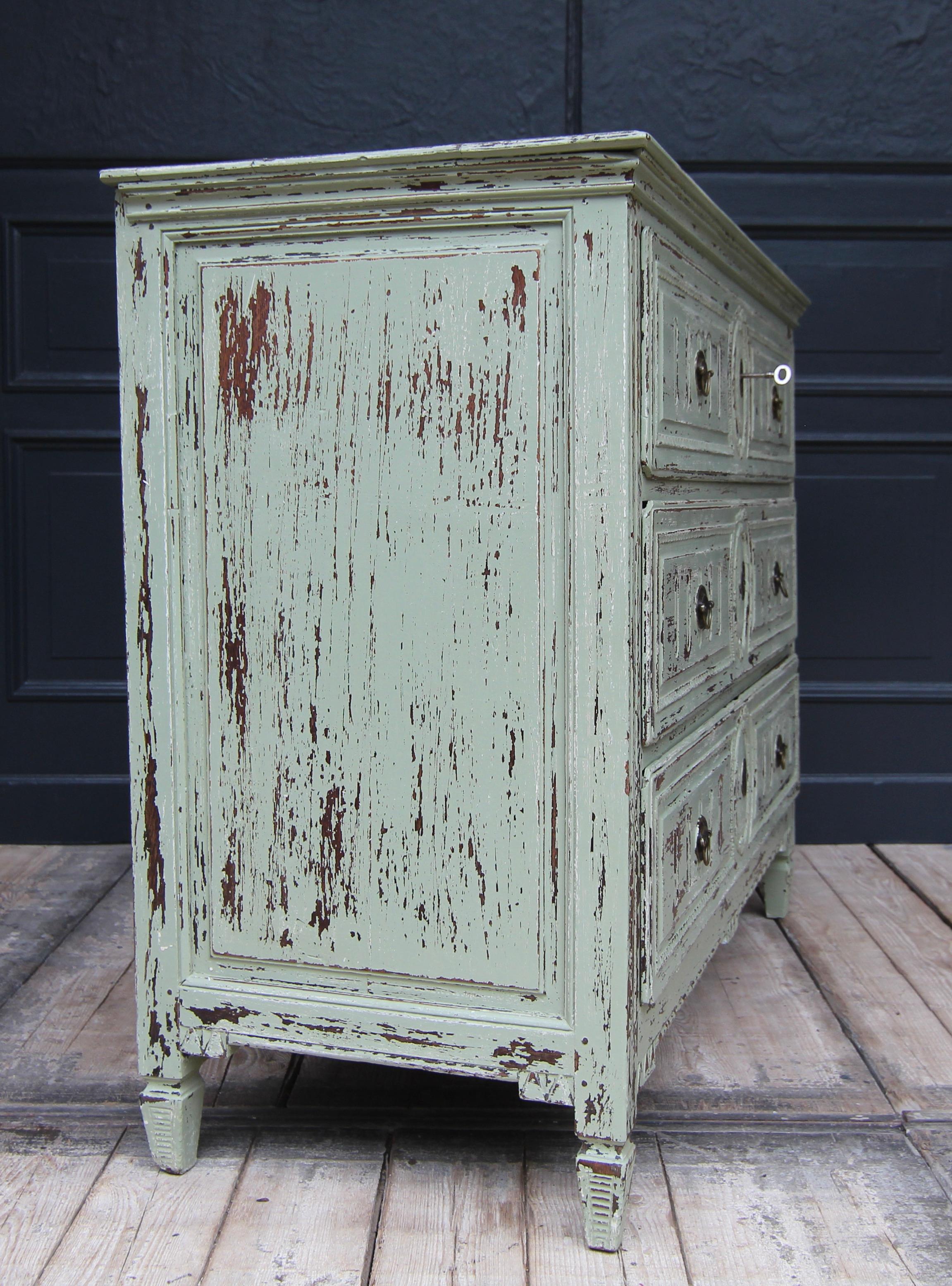 Late 18th Century Painted Louis XVI Chest of Drawers For Sale 2