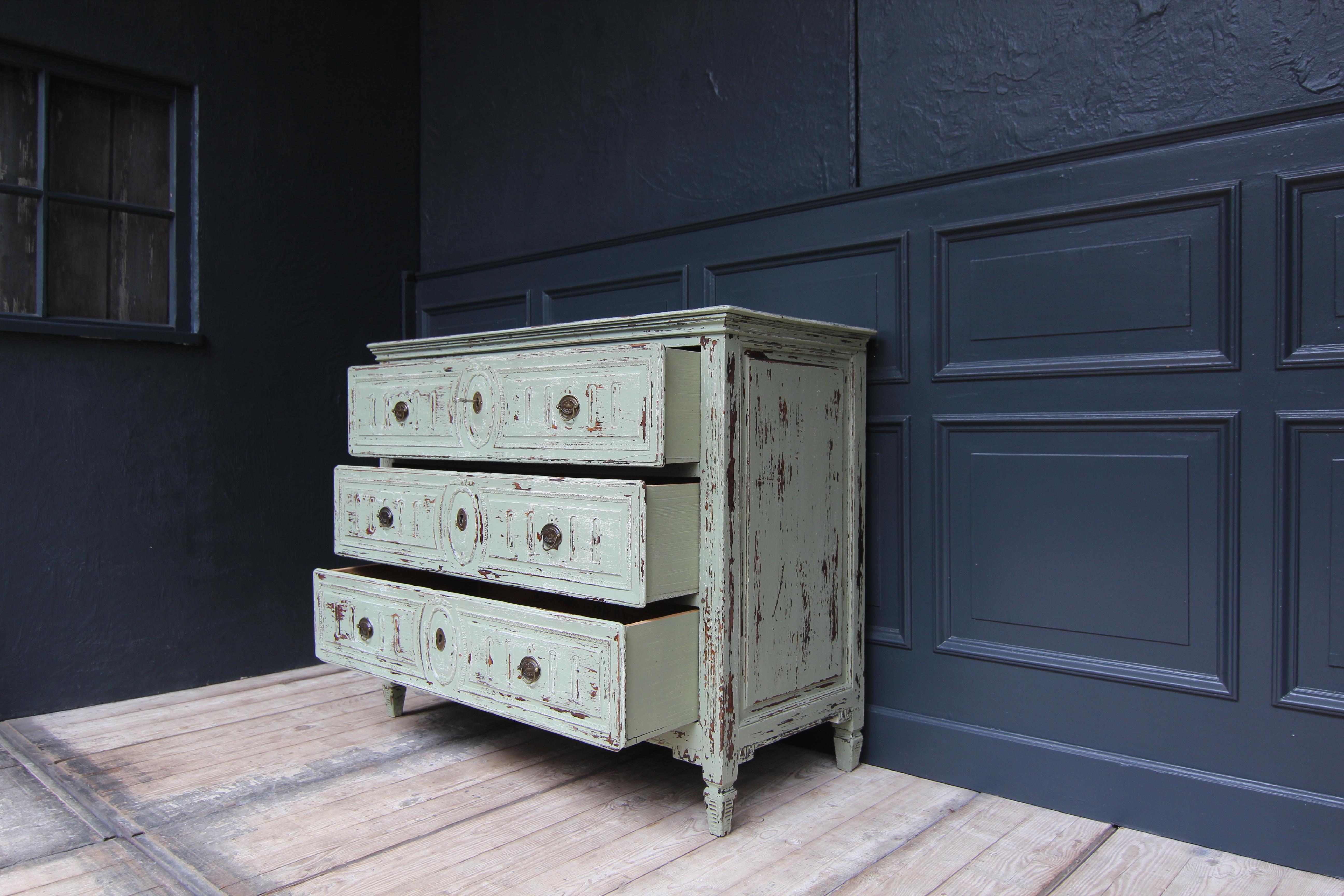 Late 18th Century Painted Louis XVI Chest of Drawers For Sale 3