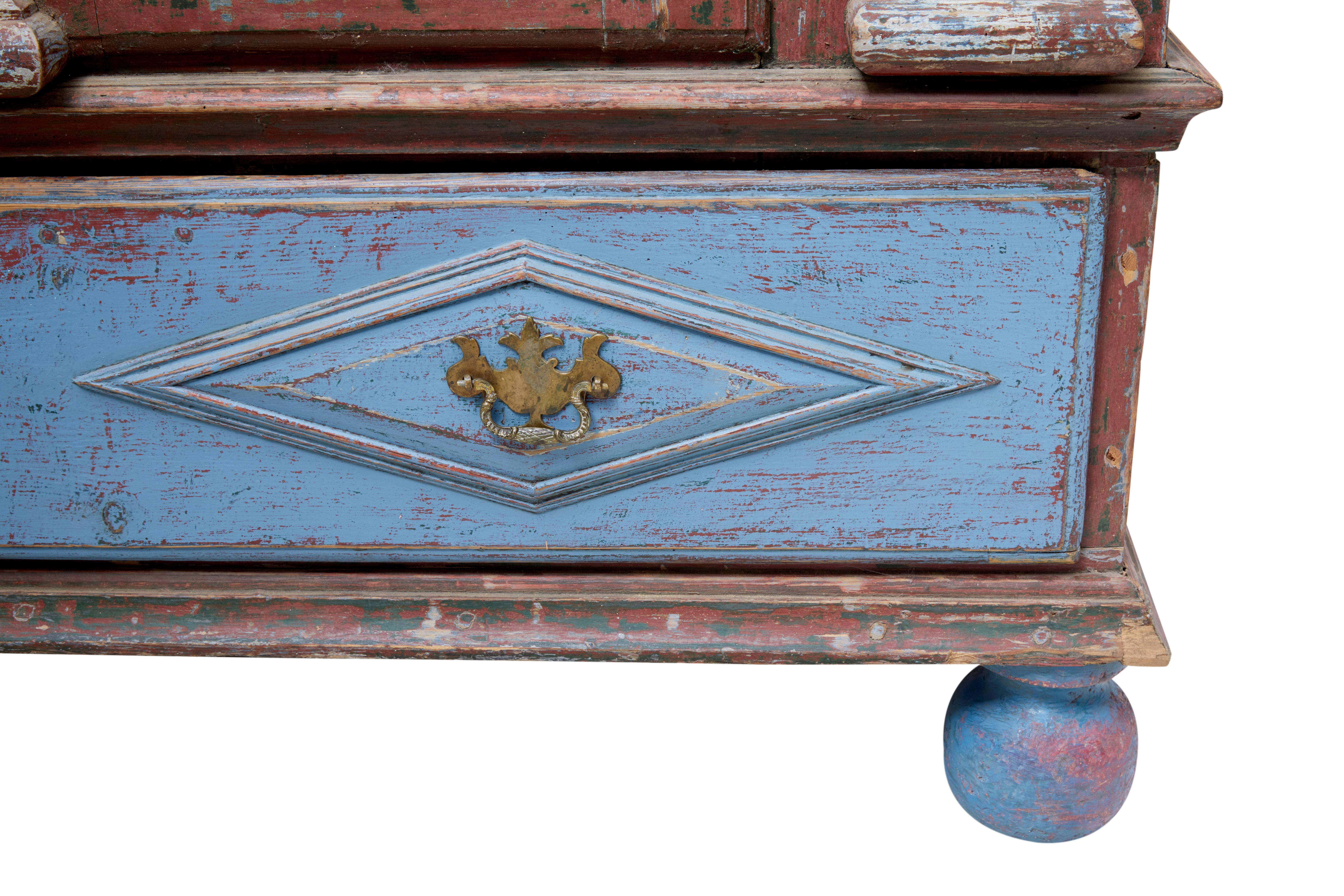 Late 18th Century Painted Swedish Baroque Cabinet 4