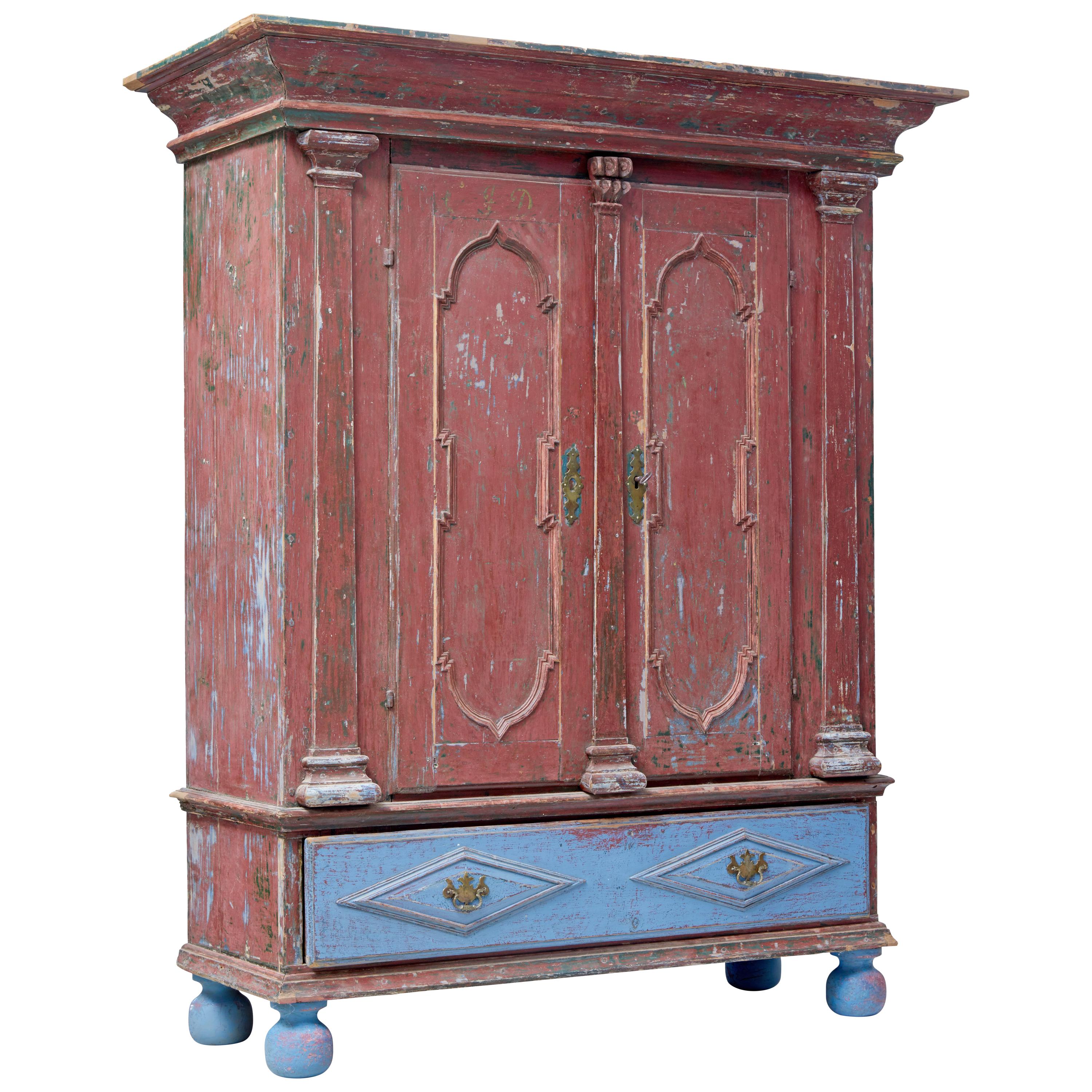 Late 18th Century Painted Swedish Baroque Cabinet