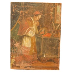 Late 18th Century Painting of a Praying Priest