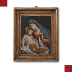 LATE 18th CENTURY PAINTING OF MADONNA AND CHILD