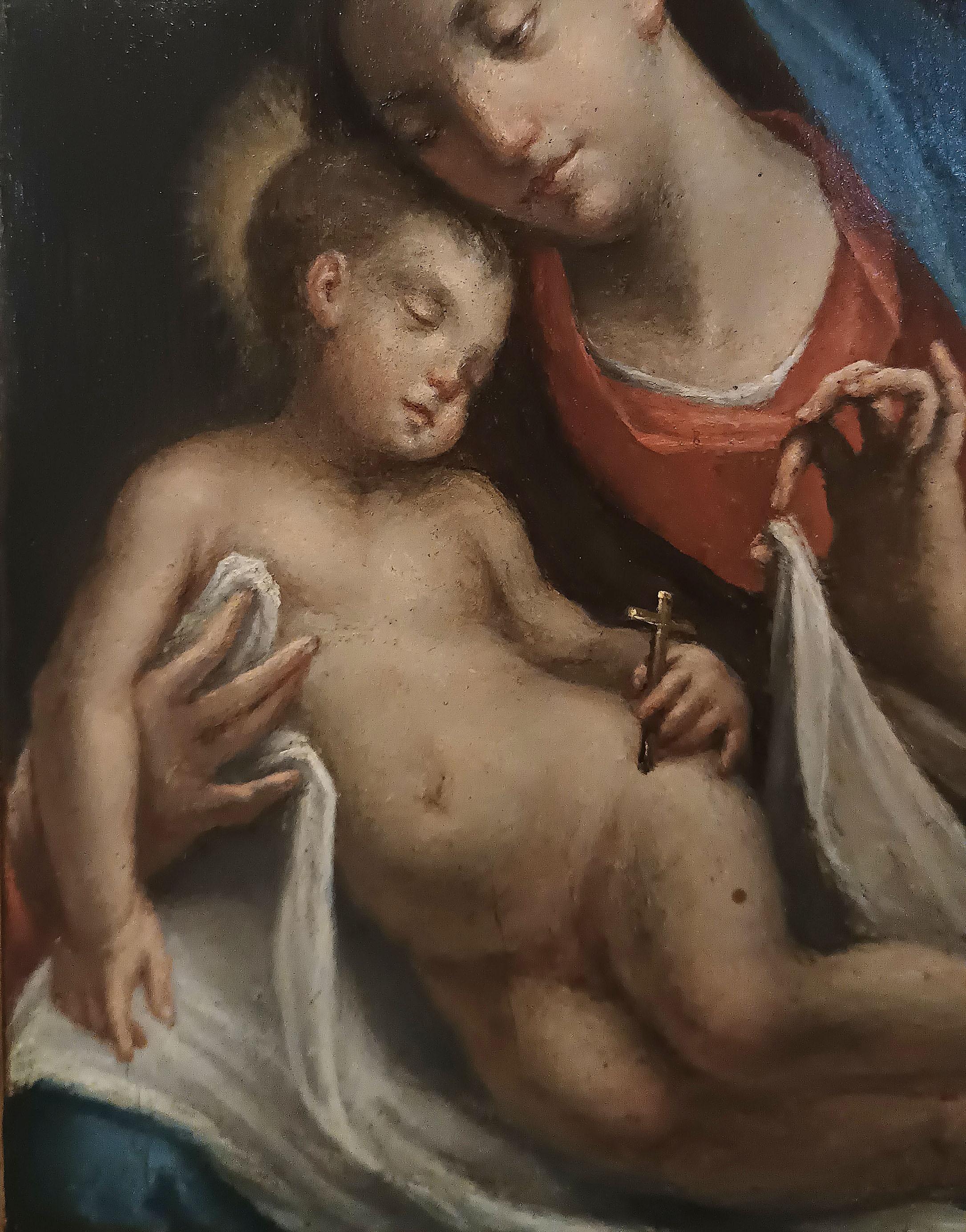 SPÄTERES 18. JAHRHUNDERT GEMÄLDE VON MADONNA UND KIND (18. Jahrhundert) im Angebot