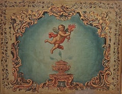 LATE 18TH-CENTURY PAINTING FEATURING AN ALLEGORY OF A WINGED PUTTO