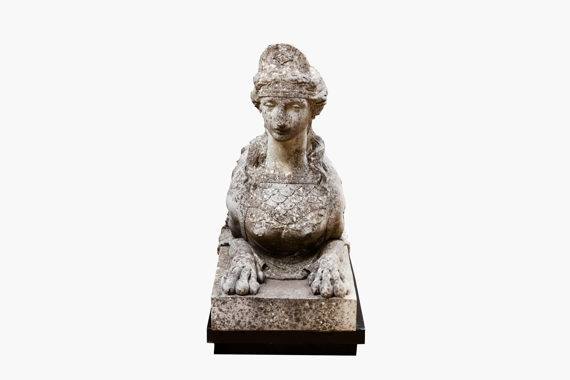 Irish Late 18th Century Pair ‘Coade Stone’ Sphinx Figures