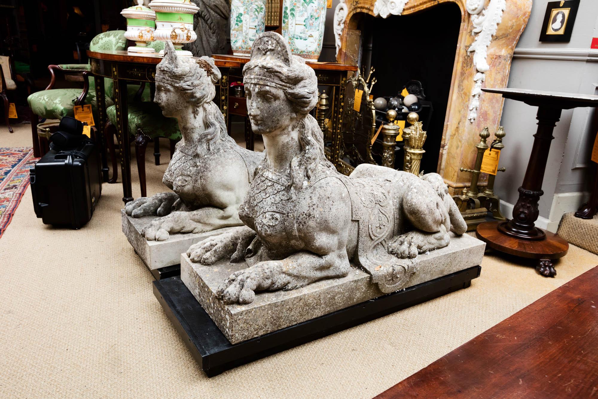 Late 18th Century Pair ‘Coade Stone’ Sphinx Figures 1