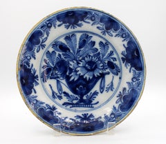 Late 18th Century Pair of Blue & White Delft Plates