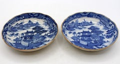 Late 18th Century Pair of Chinese Export Blue & White Sweetmeat Dishes