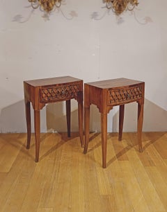 LATE 18th CENTURY PAIR OF DIRECTORY BEDSIDE TABLES