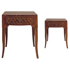 LATE 18th CENTURY PAIR OF DIRECTORY BEDSIDE TABLES