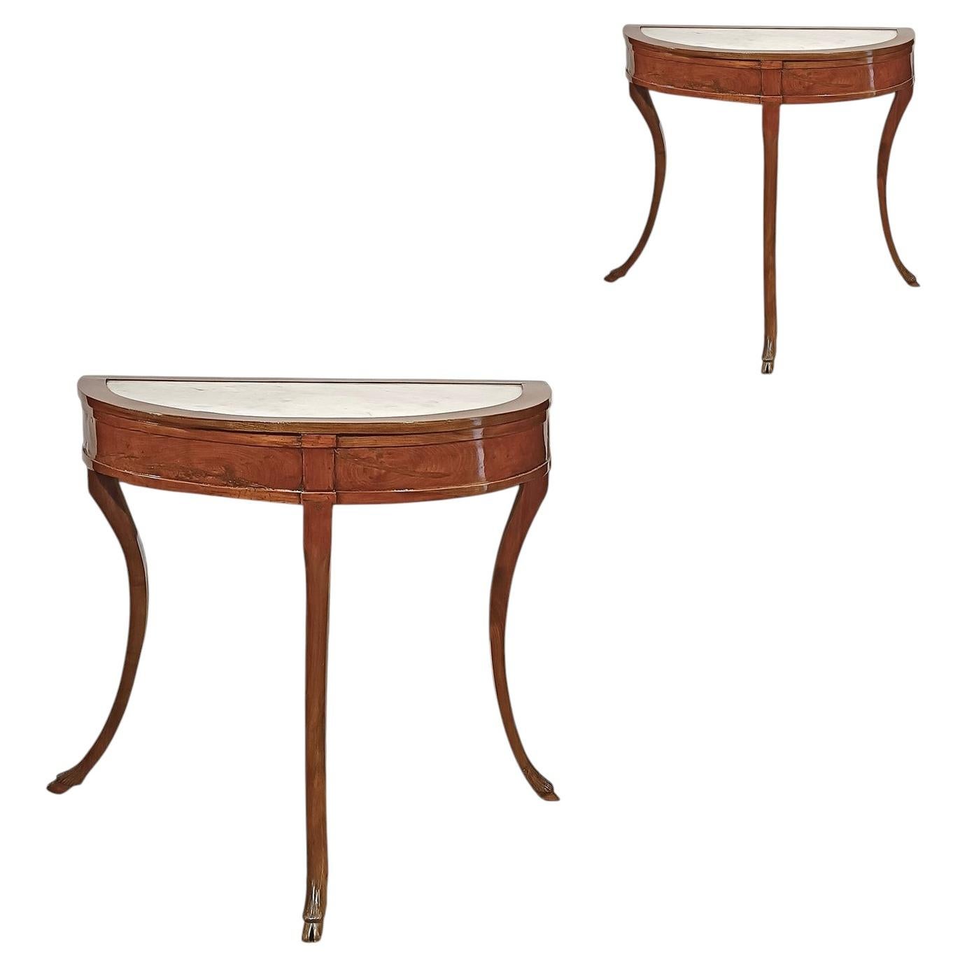 LATE 18th CENTURY PAIR OF DIRECTORY CONSOLE TABLES