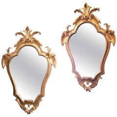 Late 18th Century Pair of Italian Giltwood Mirrors