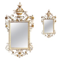 LATE 18th CENTURY PAIR OF LACQUERED AND GILT MIRRORS