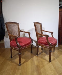 LATE 18th CENTURY PAIR OF NEOCLASSICAL ARMCHAIRS