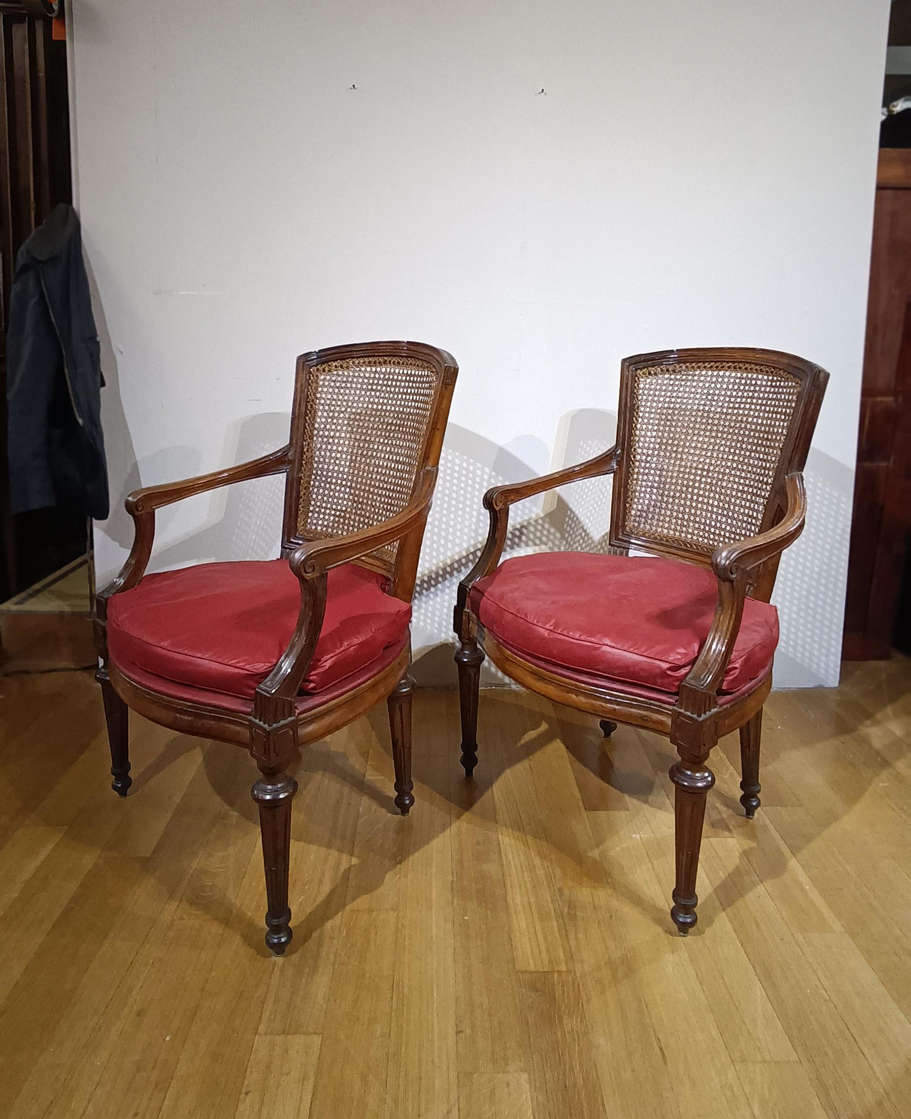 Neoclassical Revival LATE 18th CENTURY PAIR OF NEOCLASSICAL ARMCHAIRS For Sale