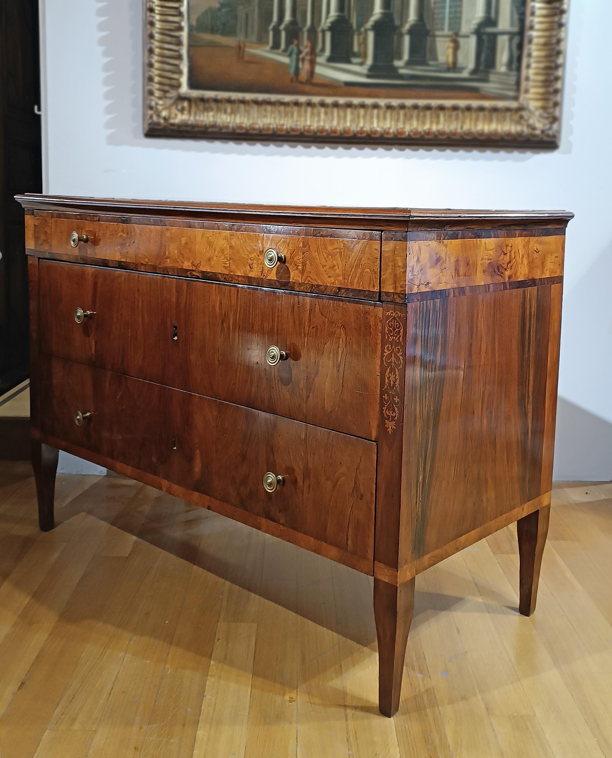 LATE 18th CENTURY PAIR OF NEOCLASSICAL CHEST OF DRAWERS For Sale 4