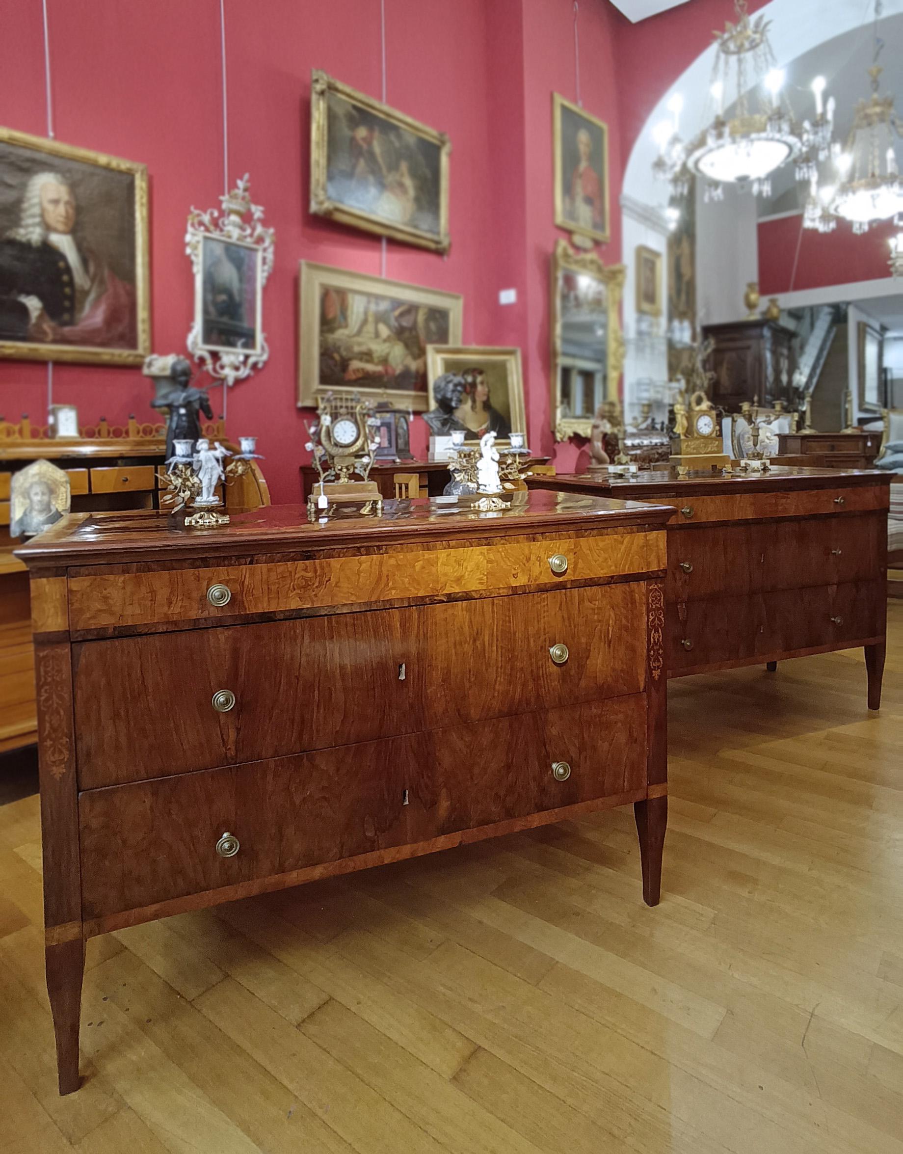 Bronze LATE 18th CENTURY PAIR OF NEOCLASSICAL CHEST OF DRAWERS For Sale