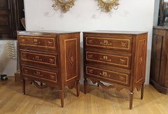 LATE 18TH-CENTURY PAIR OF NEOCLASSICAL CHESTS OF DRAWERS WITH INLAYS