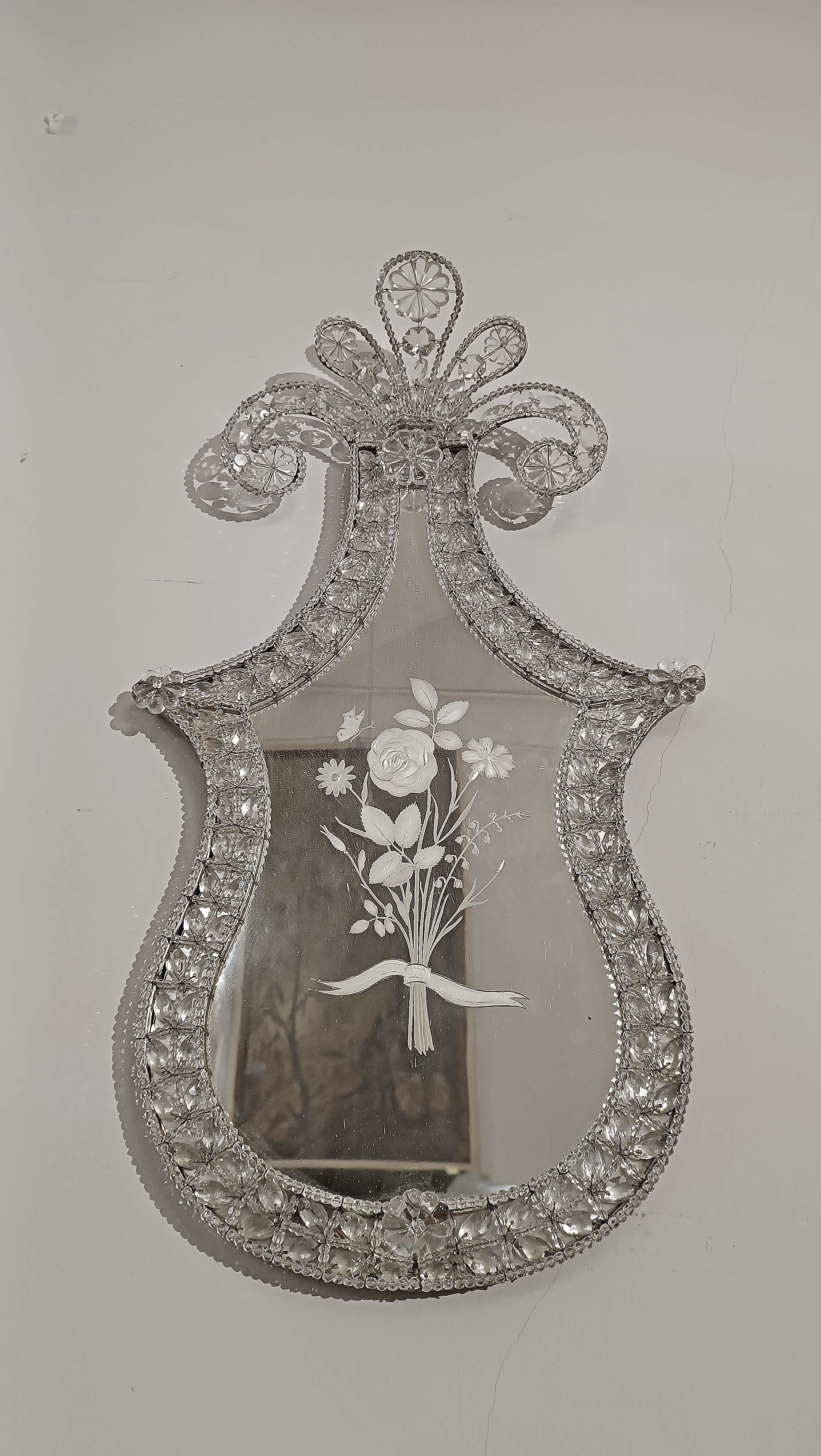 LATE 18th CENTURY PAIR OF NEOCLASSICAL MIRRORS WITH CRYSTALS in vendita 1