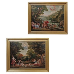 LATE 18th CENTURY PAIR OF PAINTINGS OF VENUS AND ADONIS LATE 18th CENTURY PAIR OF PAINTINGS OF VENUS AND ADONIS