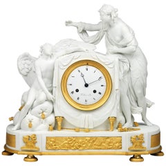 Late 18th Century Paris Biscuit Porcelain Clock by Piolaine