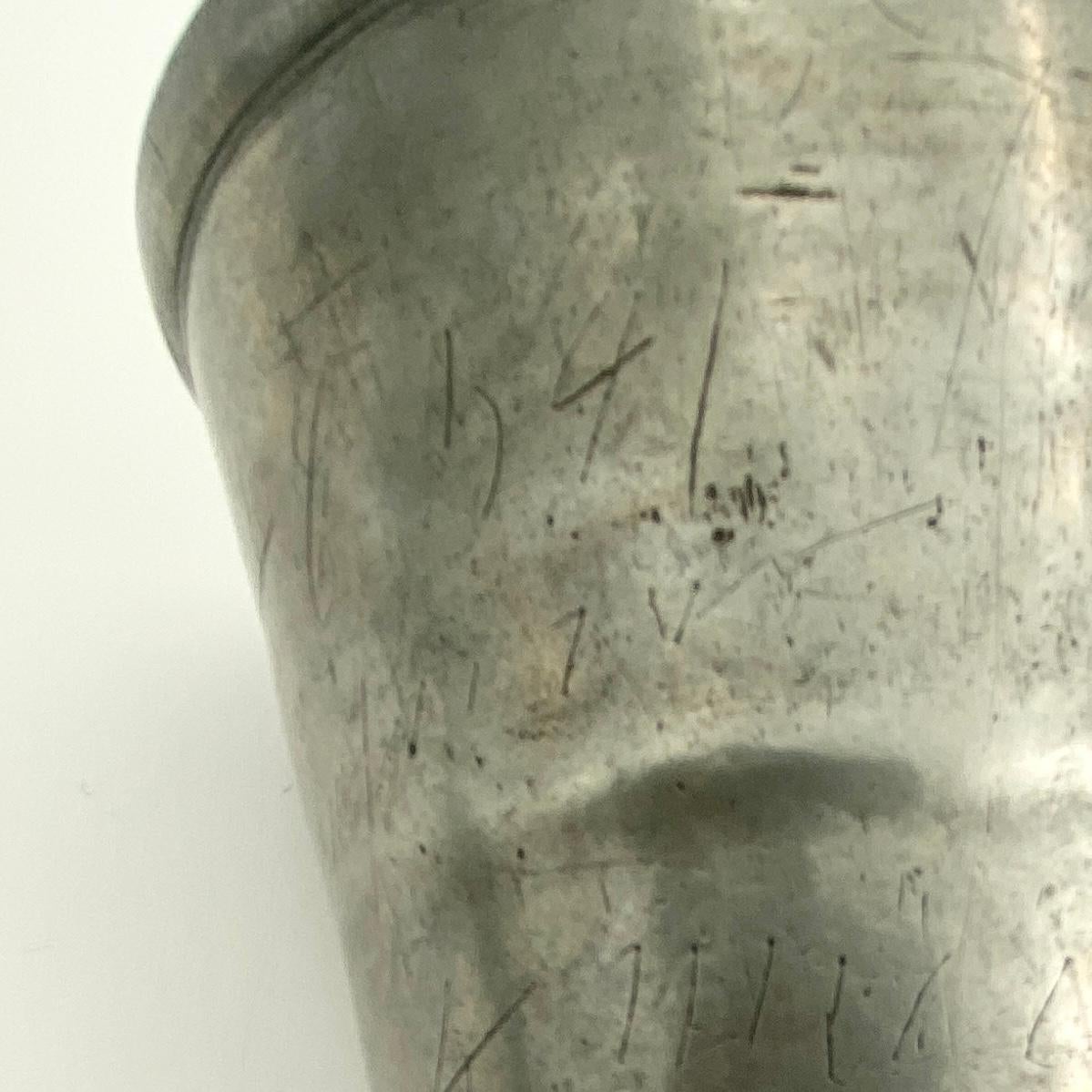 Late 18th Century Pewter Wine Beaker or Cup, Denmark For Sale 6