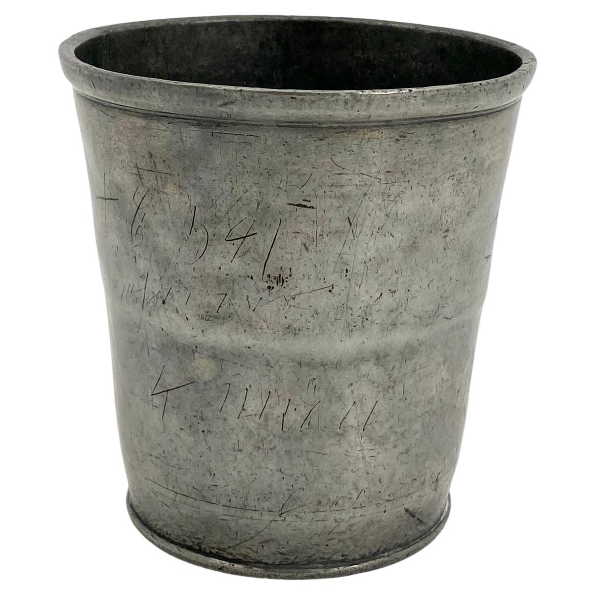 Late 18th Century Pewter Wine Beaker or Cup, Denmark For Sale 8