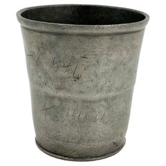 Antique Late 18th Century Pewter Wine Beaker or Cup, Denmark