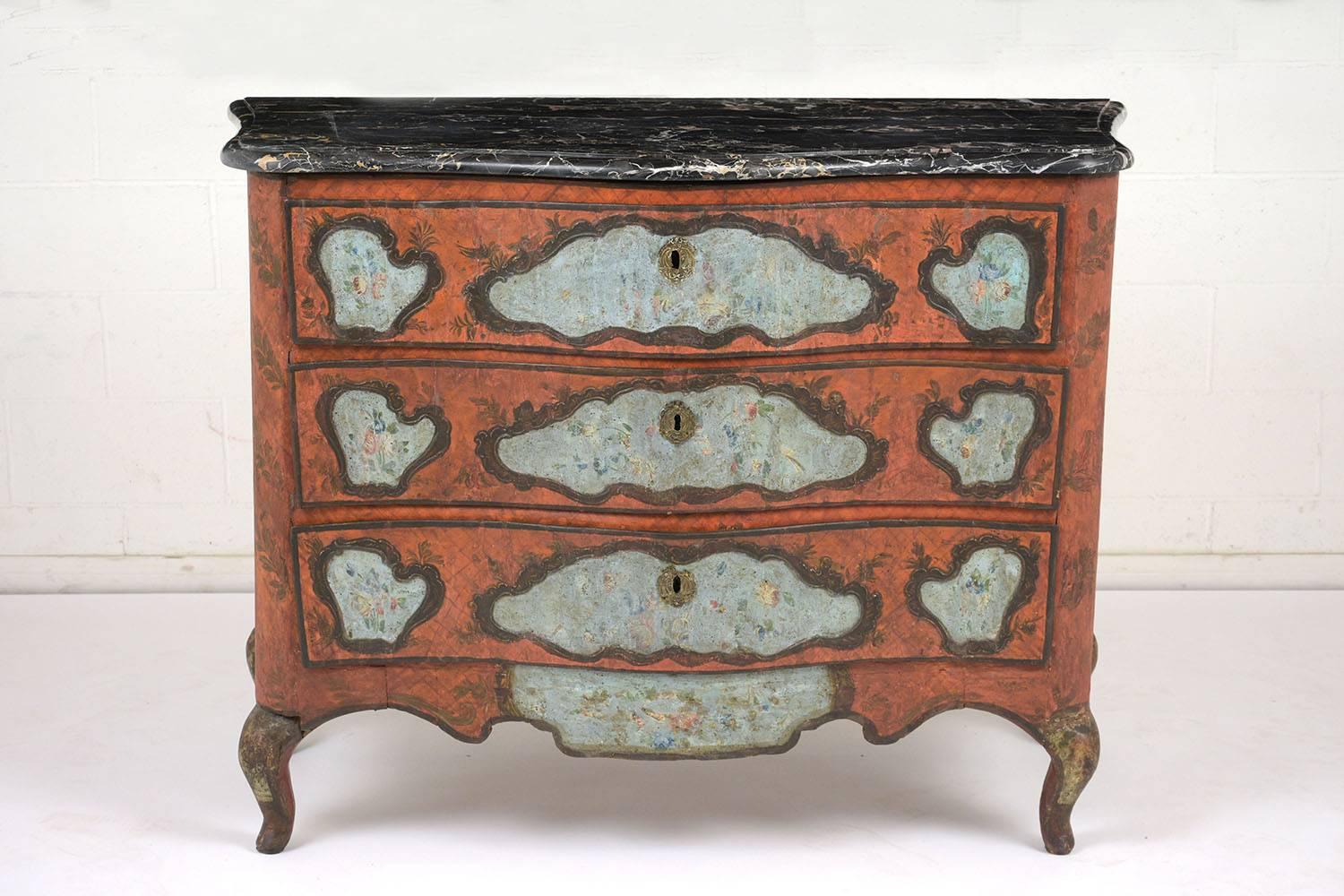 Rococo Late 18th Century Polychrome Chest of Drawers