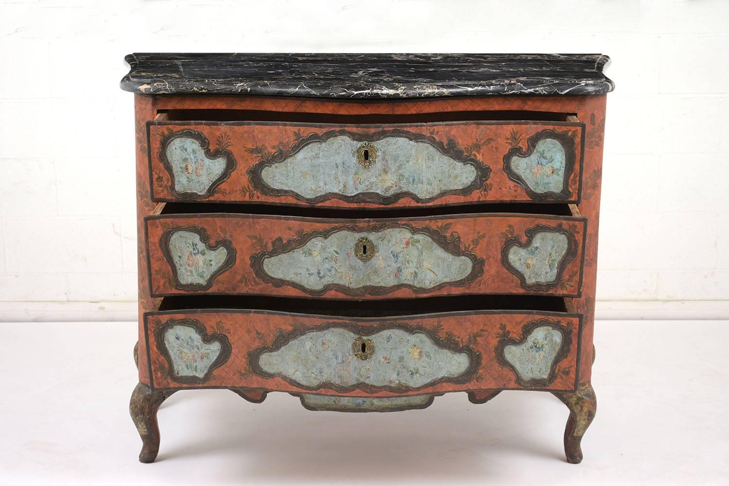 Italian Late 18th Century Polychrome Chest of Drawers