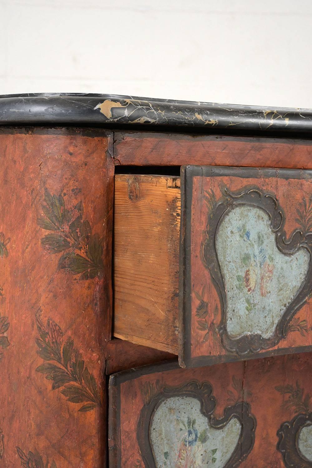 Metal Late 18th Century Polychrome Chest of Drawers