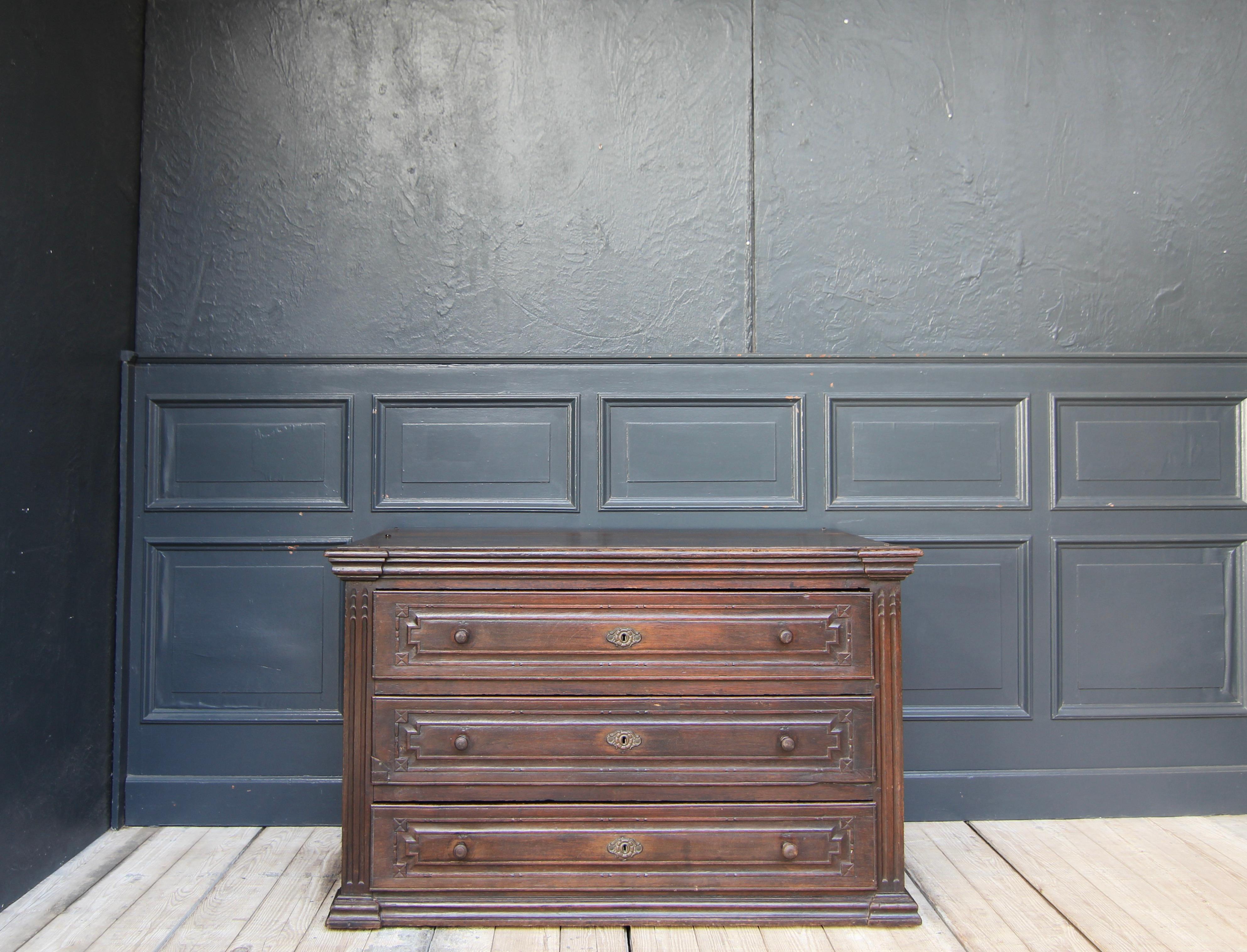 European Late 18th Century Provincial Chest of Drawers Made of Oak