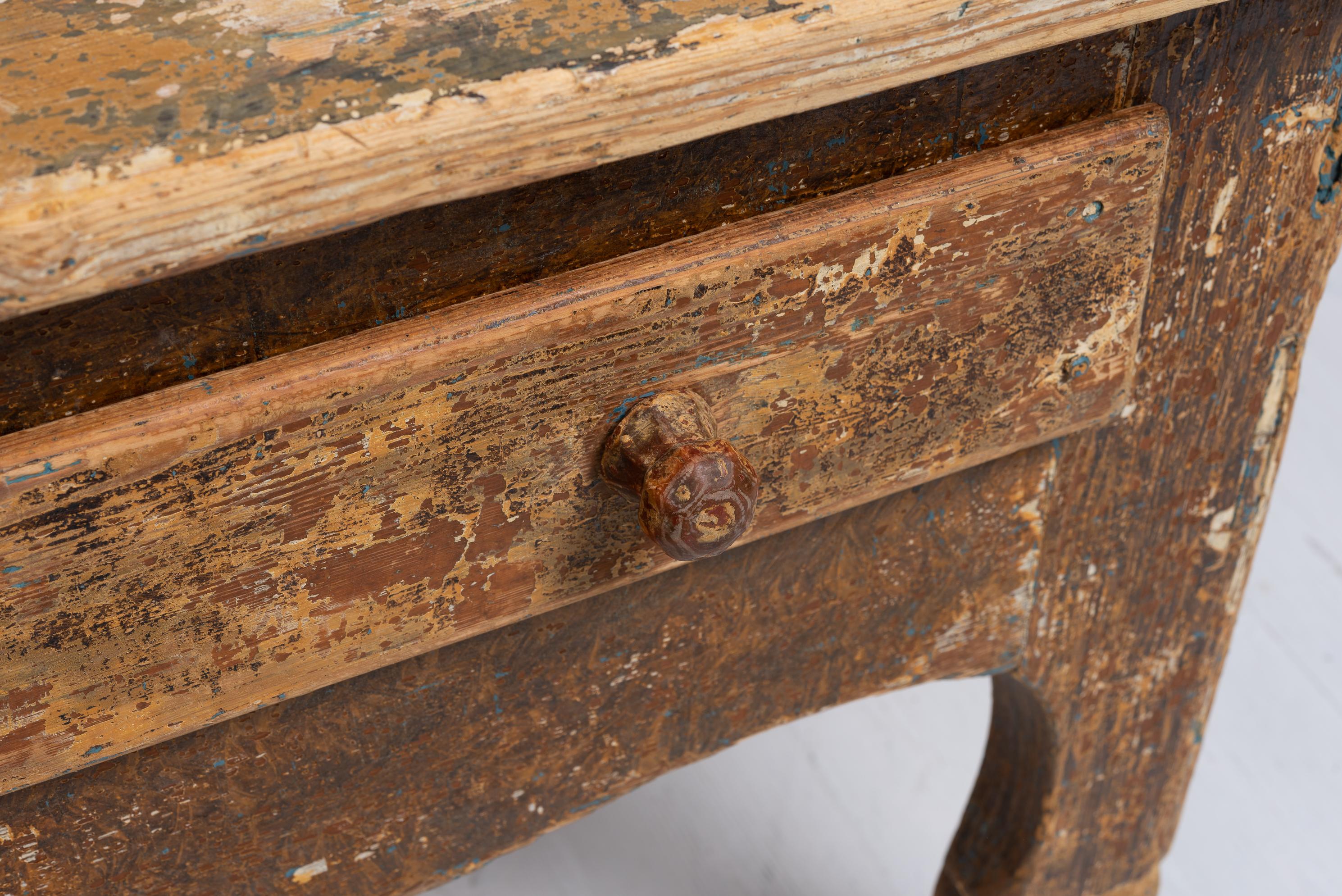 Rare table basse rococo suédoise d'art populaire suédois de la fin du 18ème siècle en vente 6