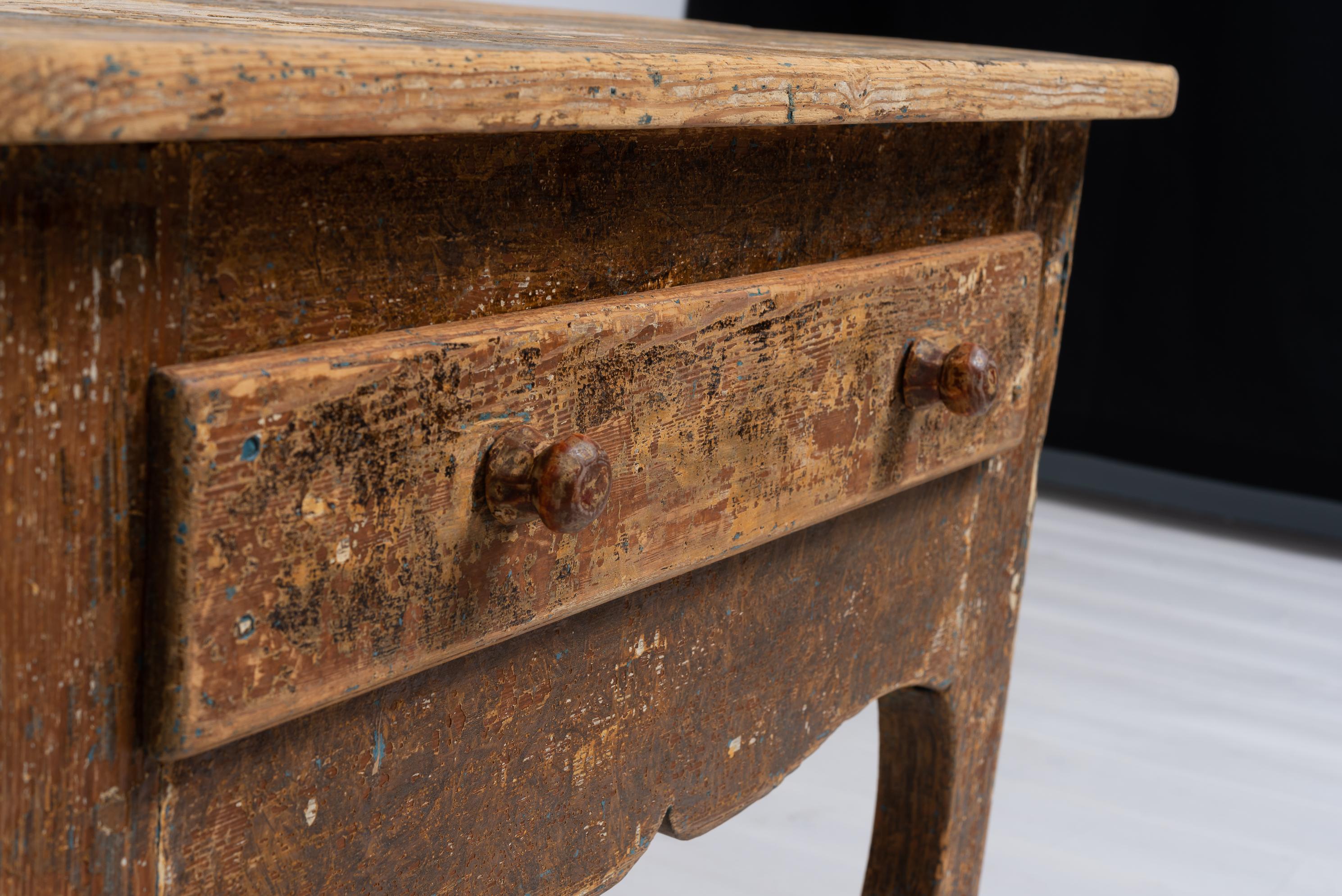 Rare table basse rococo suédoise d'art populaire suédois de la fin du 18ème siècle en vente 7
