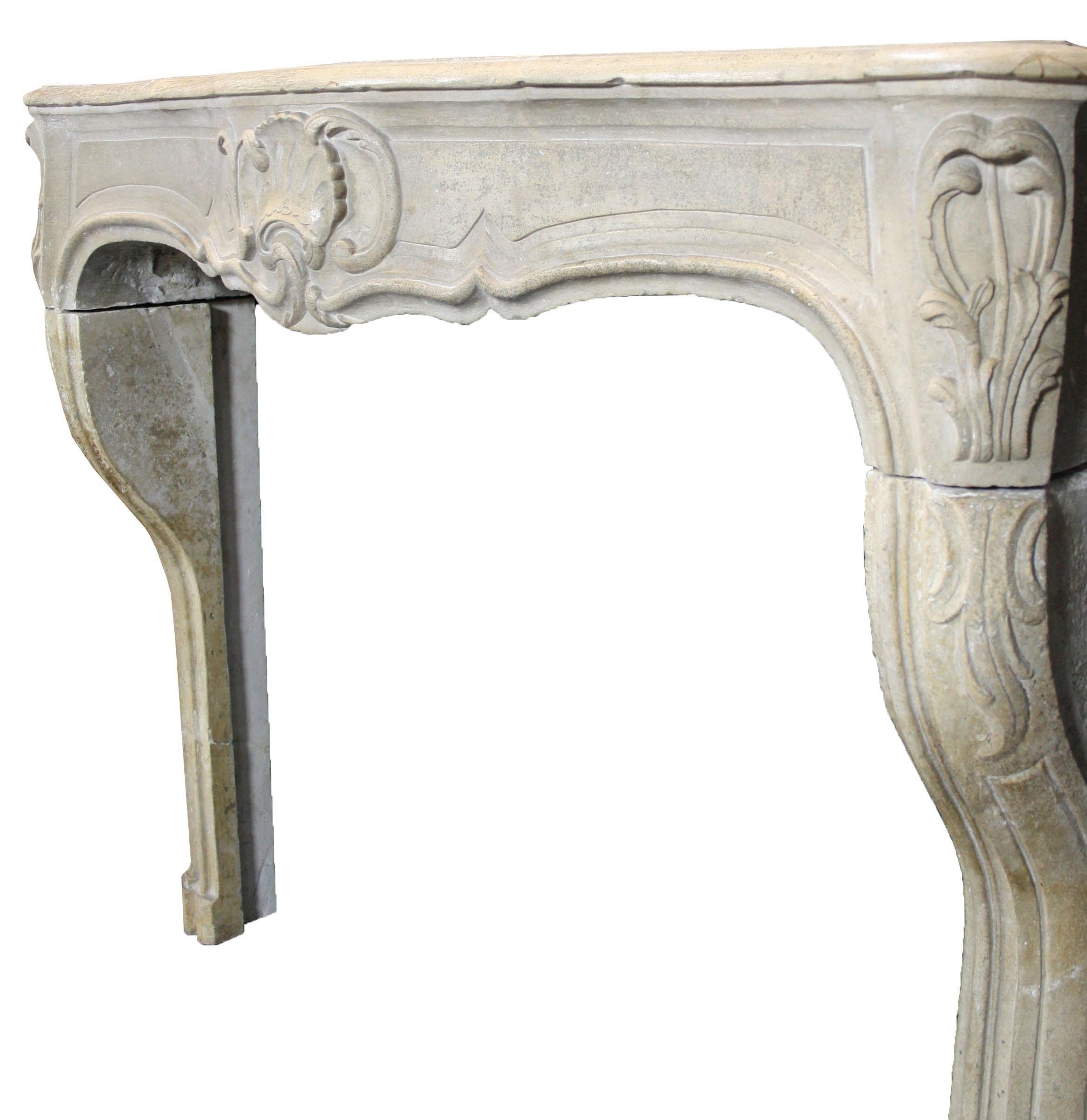 Late 18th Century Reclaimed Louis XV Stone Mantel For Sale 1