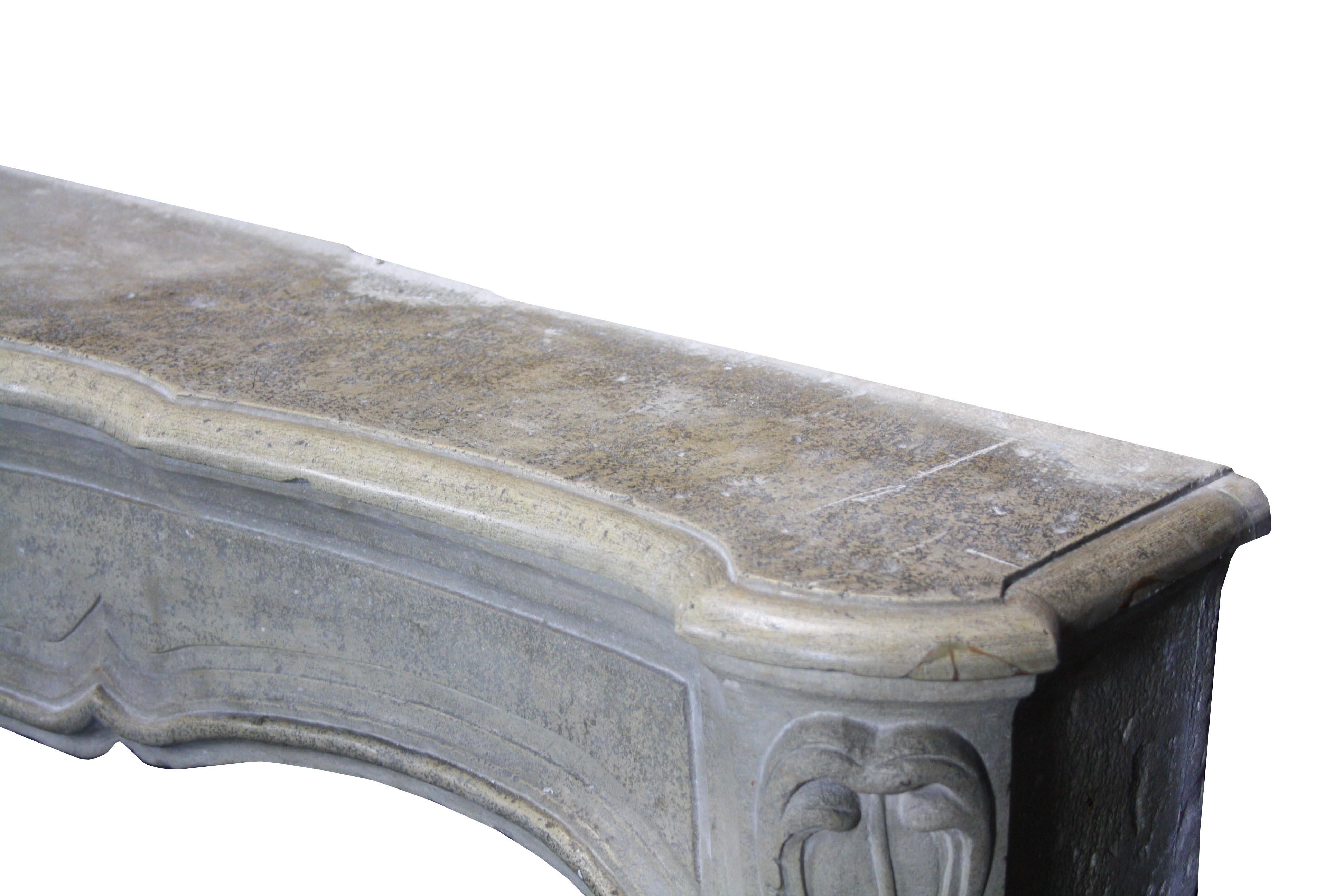 Late 18th Century Reclaimed Louis XV Stone Mantel For Sale 2