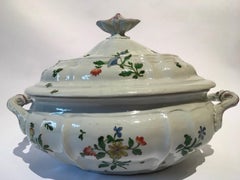 Italy Late 18th Century Richard Ginori Porcelain Soup Bowl with Floral Decor