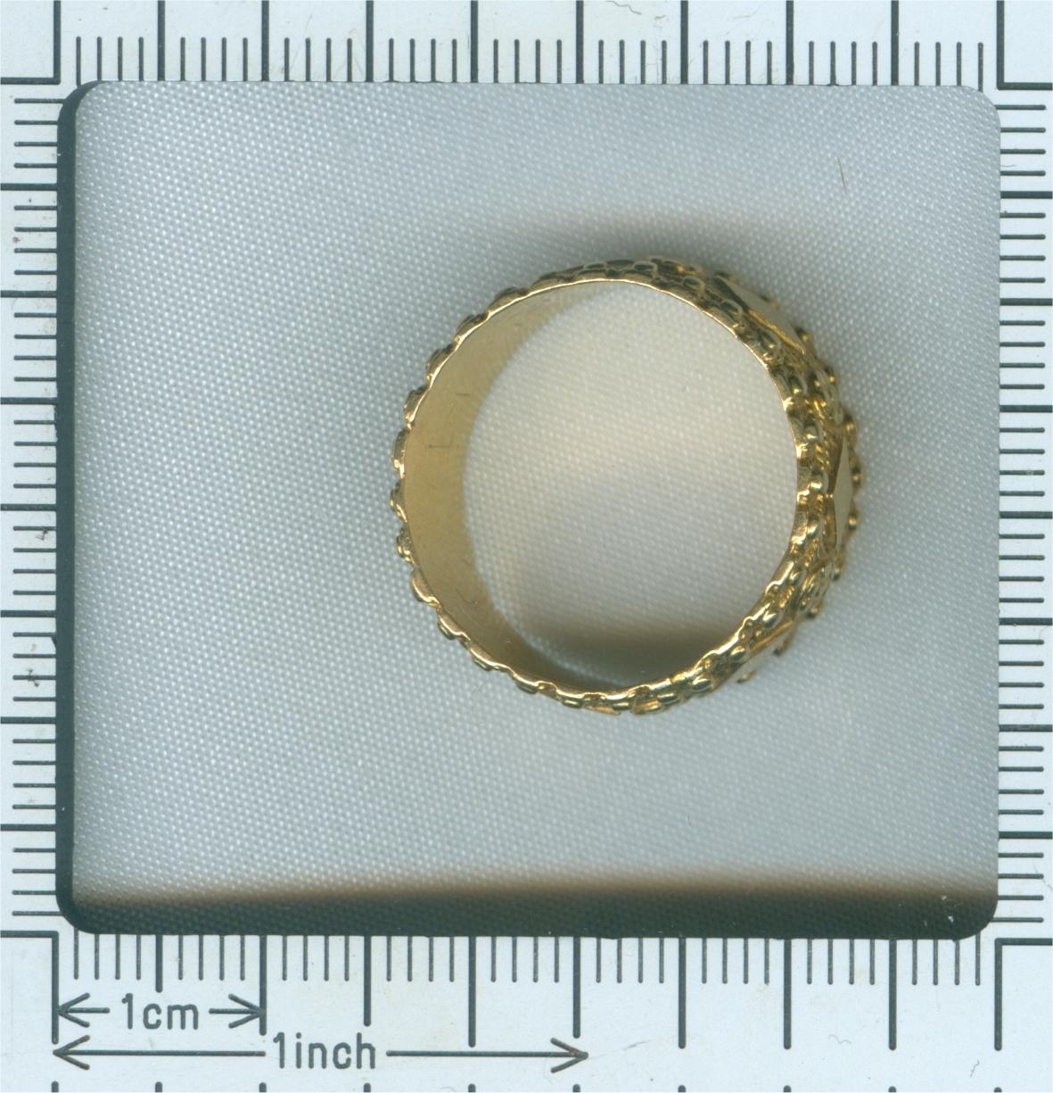 Late 18th Century Rococo Dutch Gold Ring with Amsterdam Hallmarks, 1780s For Sale 6