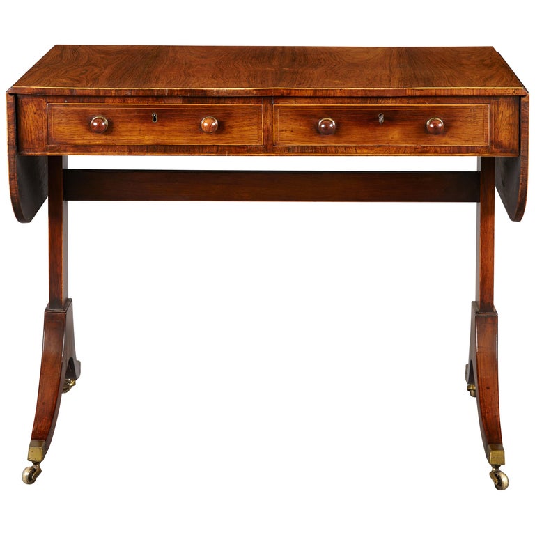 Late 18th Century Rosewood End Support Sofa Table Late 18th Century Rosewood End Support Sofa Table