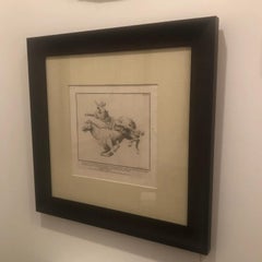 Late 18th Century Rossi Engraving of Roman Statue, Aquila, Rome Circa 1775