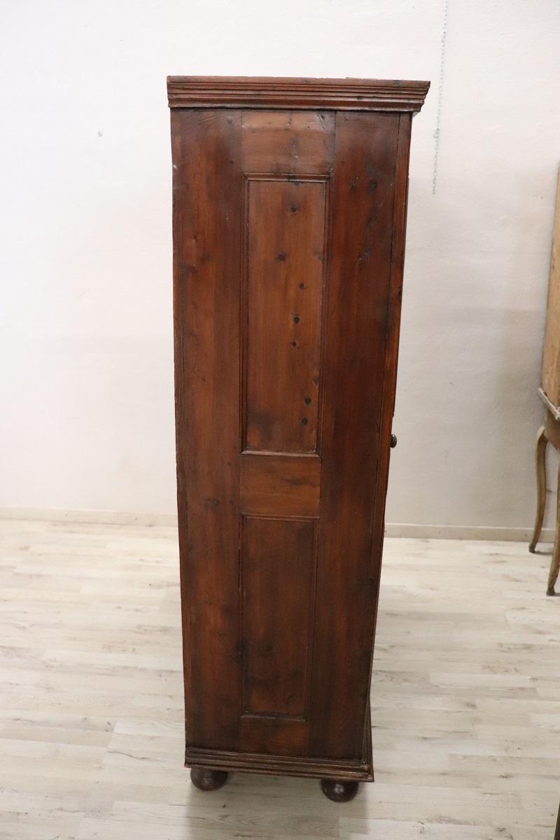 Late 18th Century Rustic Antique Cabinet in Fir Wood For Sale 9