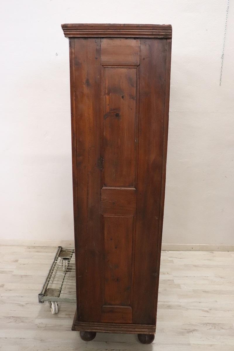 Late 18th Century Rustic Antique Cabinet in Fir Wood For Sale 14