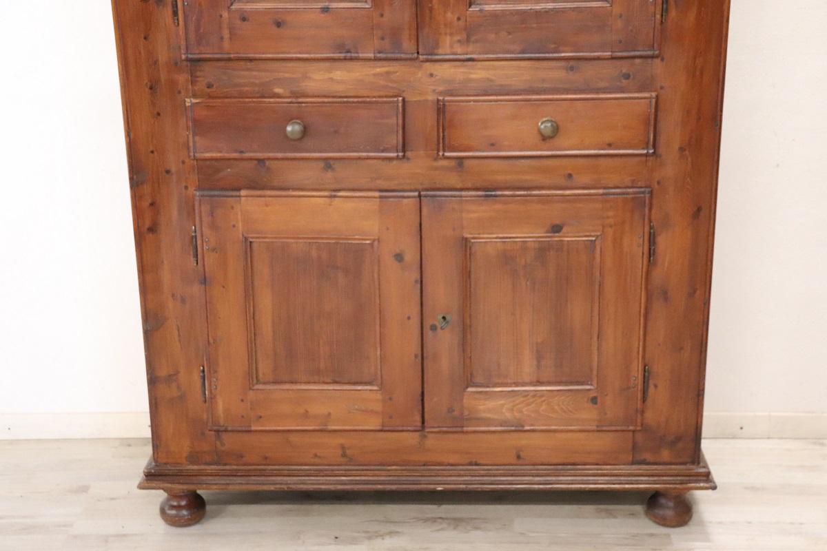 Italian Late 18th Century Rustic Antique Cabinet in Fir Wood For Sale