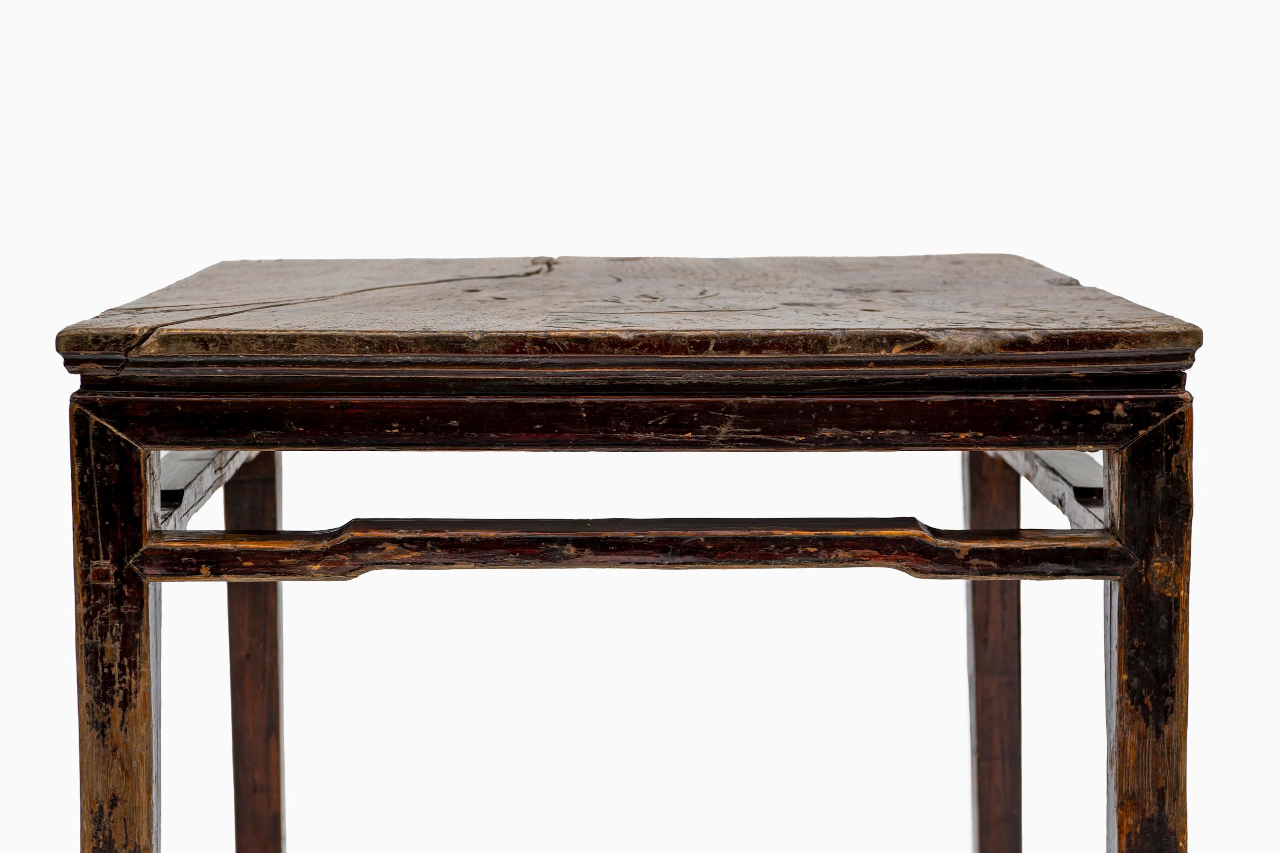 Country Late 18th Century Rustic Chinese Lacquer Center Table For Sale