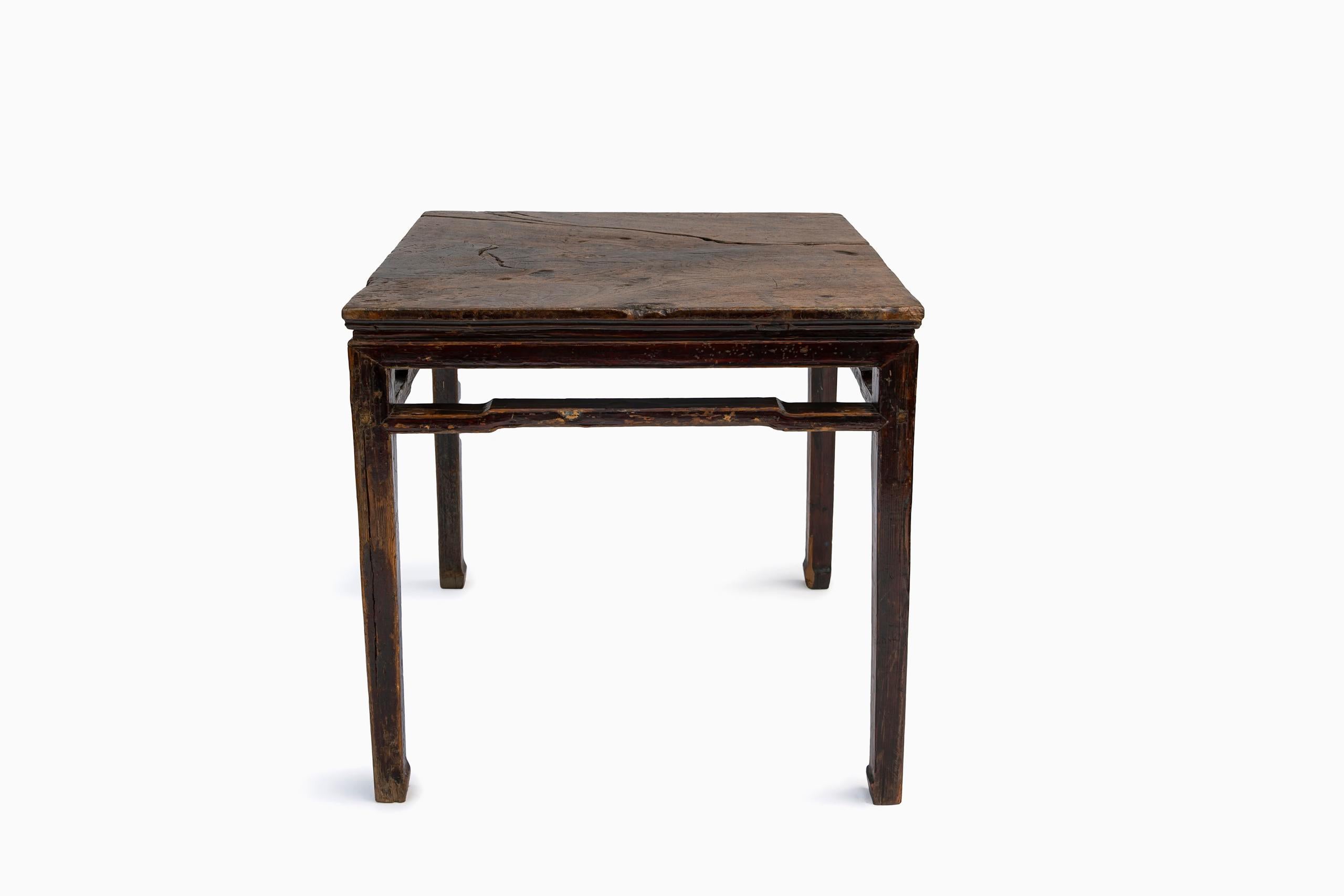Wood Late 18th Century Rustic Chinese Lacquer Center Table For Sale