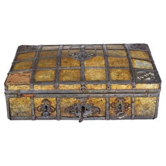 Antique Late 18th Century Scandinavian Metal Bound Box