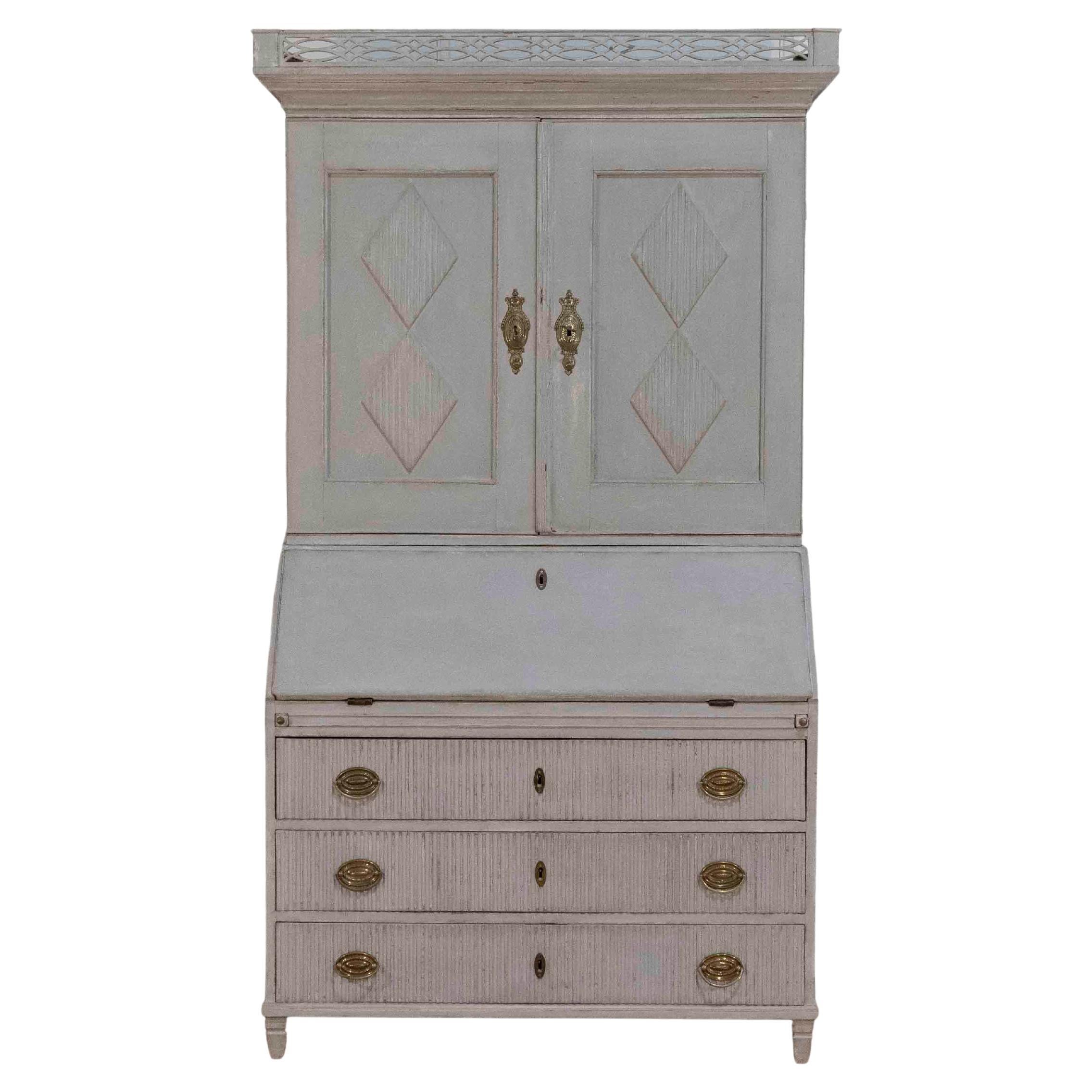 Late 18th-Century Scandinavian Two-Part Secretary, Circa 1790 For Sale