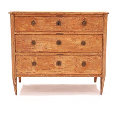 Commode gustavienne grattée de la fin du XVIIIe siècle, Suède, vers 1780-1800