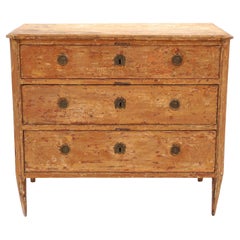 Commode gustavienne grattée de la fin du XVIIIe siècle, Suède, vers 1780-1800